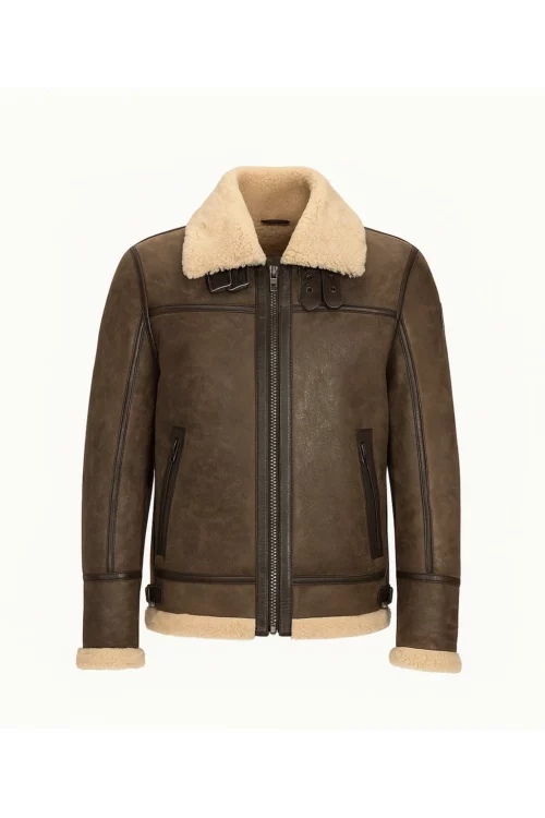 Men's Dark Brown Flight Bomber Leather Jacket