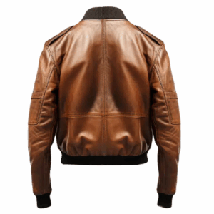 Men Distressed Brown Bomber Leather Jacket