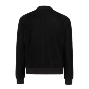 Mens Shane Black Suede Bomber Jacket