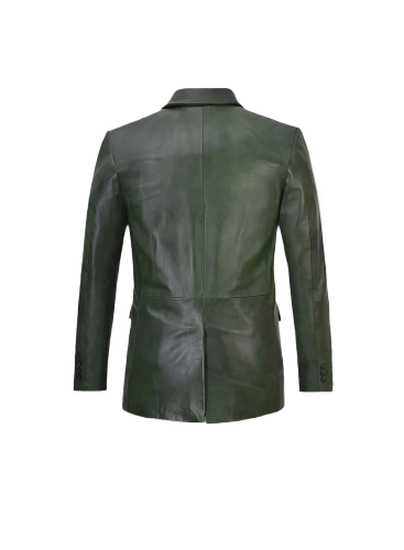 Men's Spanish Green Leather Blazer