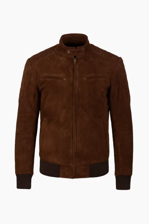 Mens Sven Mocha Suede Bomber Jacket