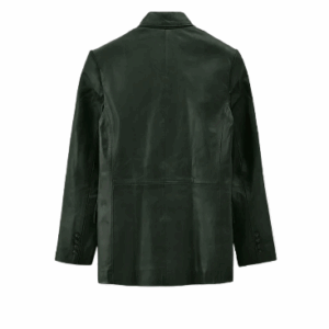 Mens Vintage Green Leather Blazer