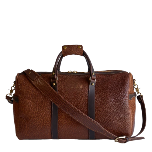Travel Duffel Bison Walnut Leather Bag