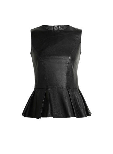 Womens Black Style Leather Top