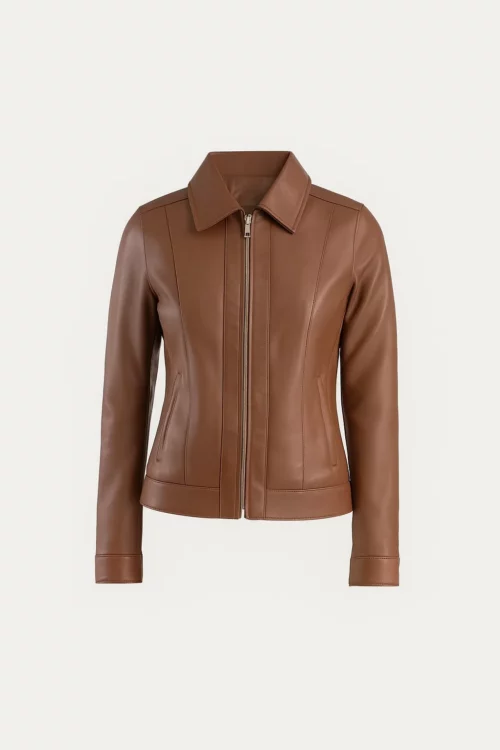 Womens Vixen Brown Classic Leather Jacket