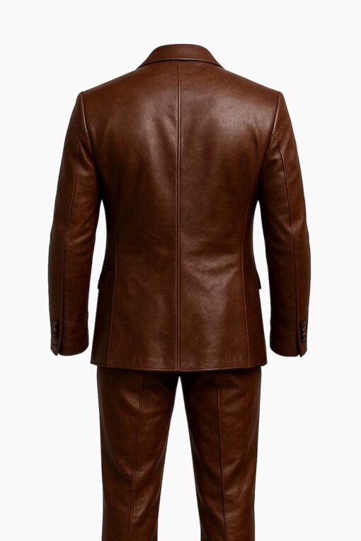 Men's 3-Piece Dark Brown Leather Suit | Men's Brown Leather Suit Men's 3-Piece Dark Brown Leather Suit | Men's Brown Leather Suit