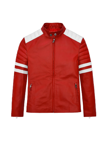 Men Red Fight Club Leather Jacket