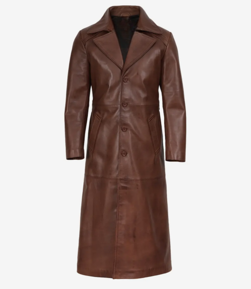 Men's Full Length Leather Duster Coat