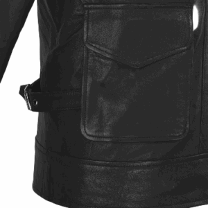 Mens Resident Evil Leon Kennedy Black Leather Jacket