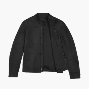 Men's Black Matte Racer Leather Jacket