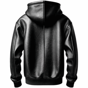 Men's Black Premium Hoodie Leather Jacket
