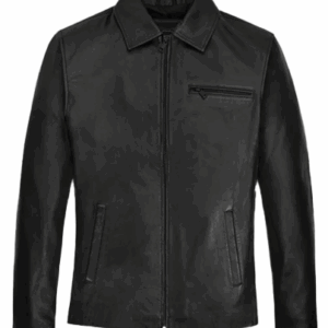 Mens Christian Bale Black Leather Jacket