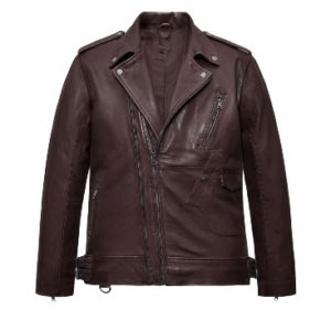 Mens Falcon Burgundy Rider Leather Jacket