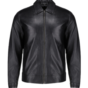 Men’s Harrison Black Harrington Leather Jacket