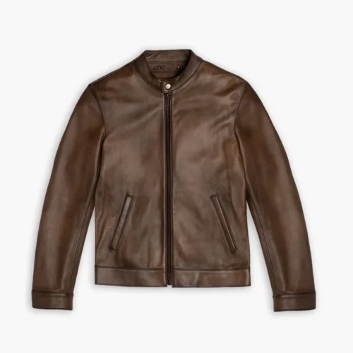 Men's Racer Jacket In Brown Anejo Leather