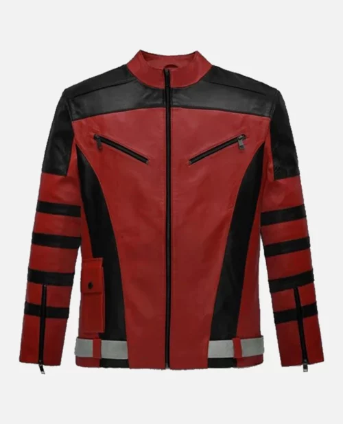 Mens Red One Dwayne Johnson Leather Jacket