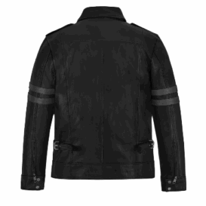 Mens Resident Evil Leon Kennedy Black Leather Jacket