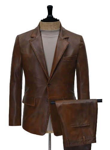Mens Spanish Brown Medieval Leather Suit
