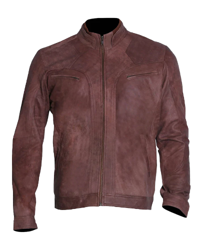 Men's Vintage Cafe Racer Brown Suede Leather Jacket