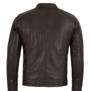 Mens Wislo Brown Bomber Leather Jacket