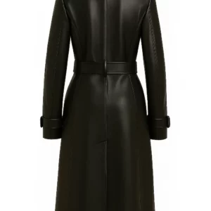 Women's Black Real Leather Long Coat