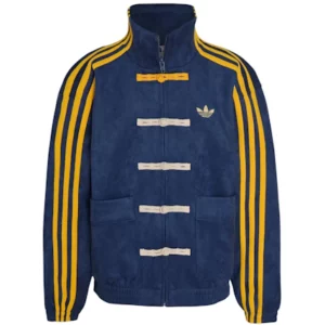 Adidas Junior Kids Chinese Oversized Knit Blue Jacket Adidas Junior Kids Chinese Oversized Knit Blue Jacket