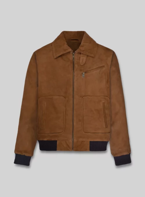 Man Armie Hammer Brown Leather Jacket