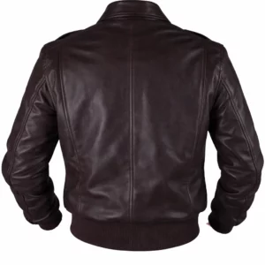 Mens Air Force A-2 RAAF Flight Dark Brown Leather Jacket