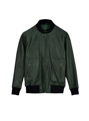 Mens Bradley Cooper Green Leather Jacket
