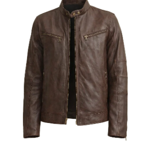 Men’s Brown Moto Biker Leather Jacket