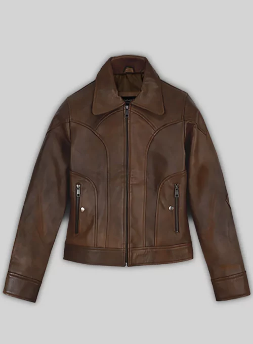 Women's Selena Gomez Coach SS18 Brown Leather Jacket
