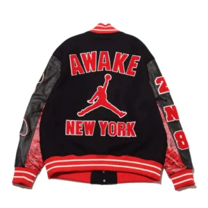 Awake NY x Jordan Letterman Black & Red Jacket