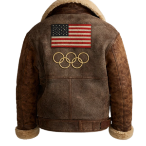 Polo Ralph Lauren Team USA Brown Leather Flight Jacket Polo Ralph Lauren Team USA Brown Leather Flight Jacket