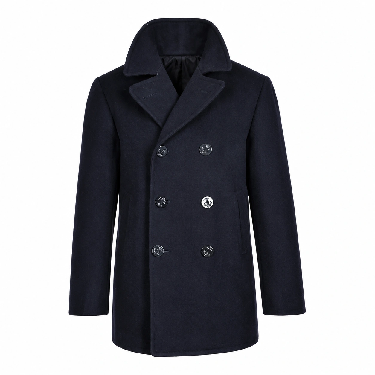Kersey Naval Blue Wool Peacoat