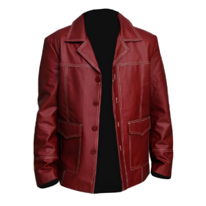 Tyler Durden Fight Club Red Leather Jacket